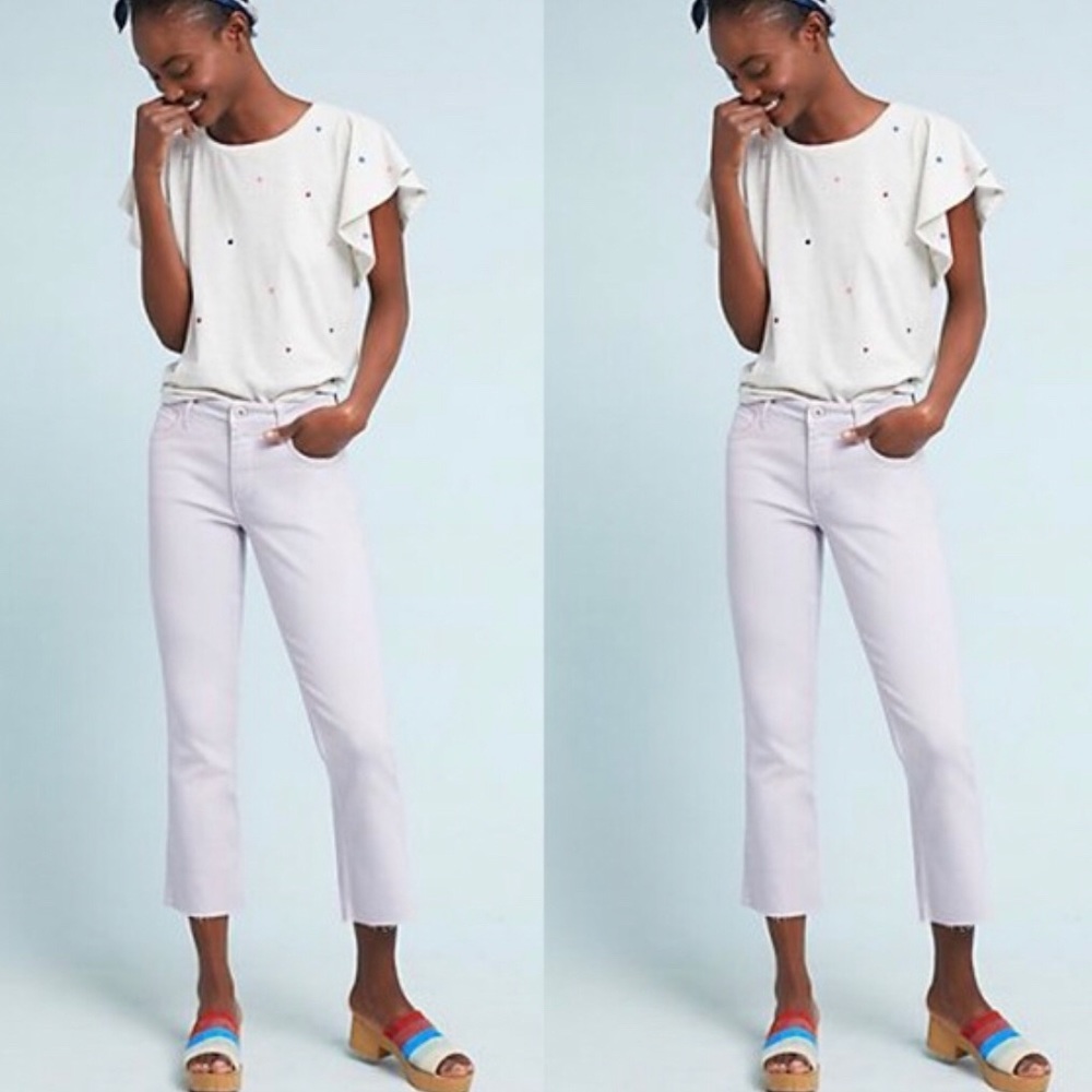 Anthropologie lilac high rise bootcut jeans NWT